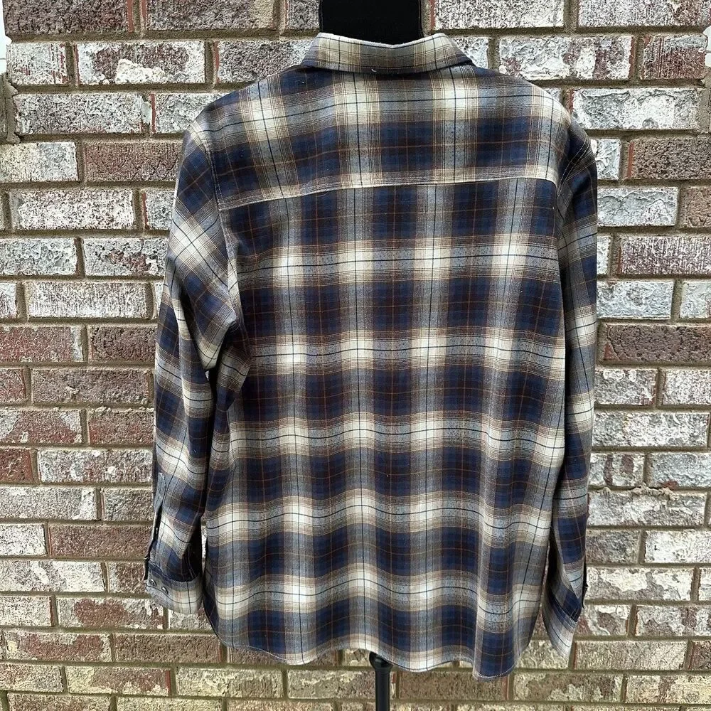 Swiss Tech Button Front Shirt Mens Sz XL Mambo Brown Plaid SM47Y118‎